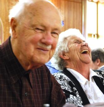 Senior couple laughing